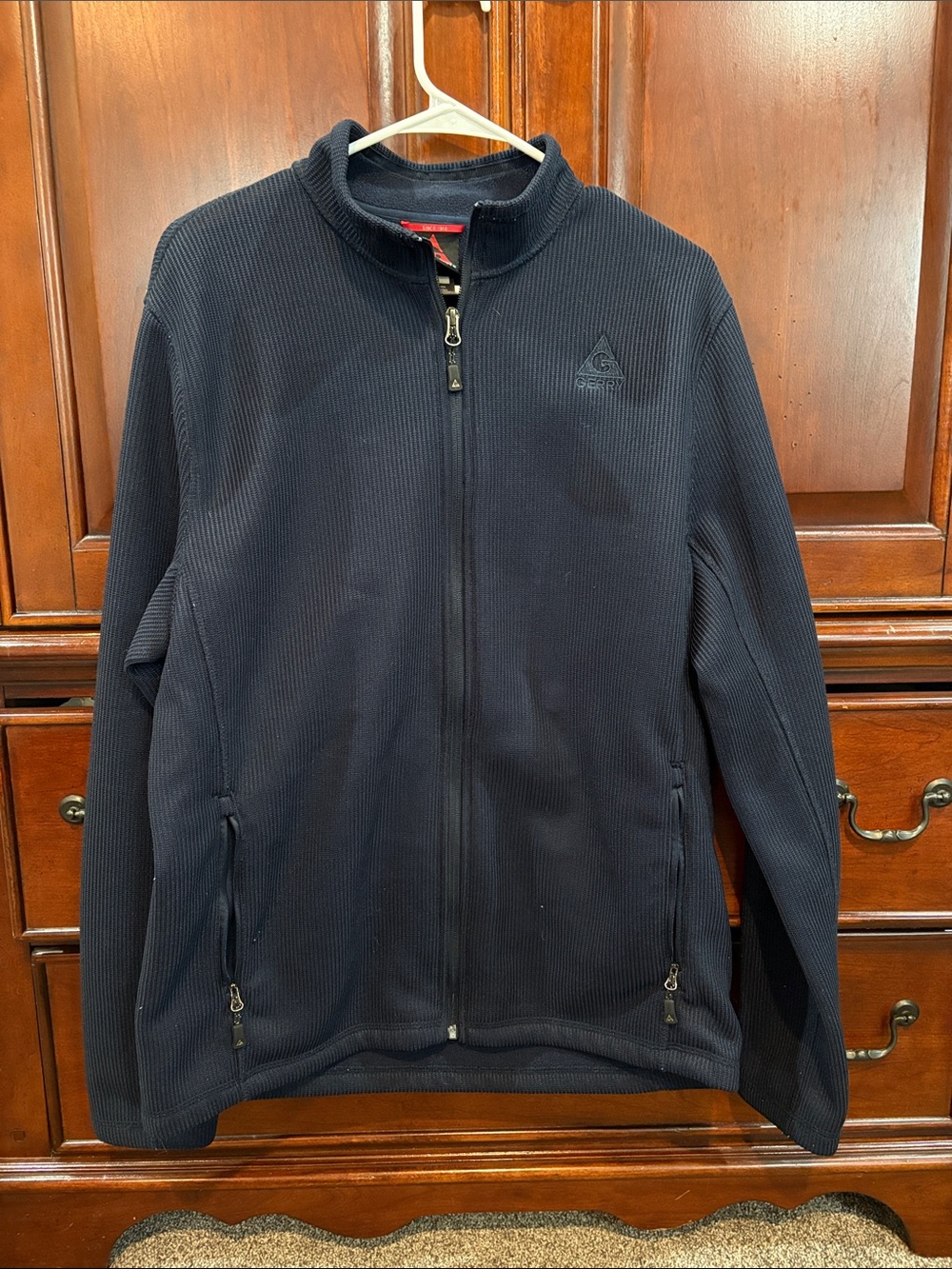 G-Star Navy Ribbed Full-Zip Performance Jacket